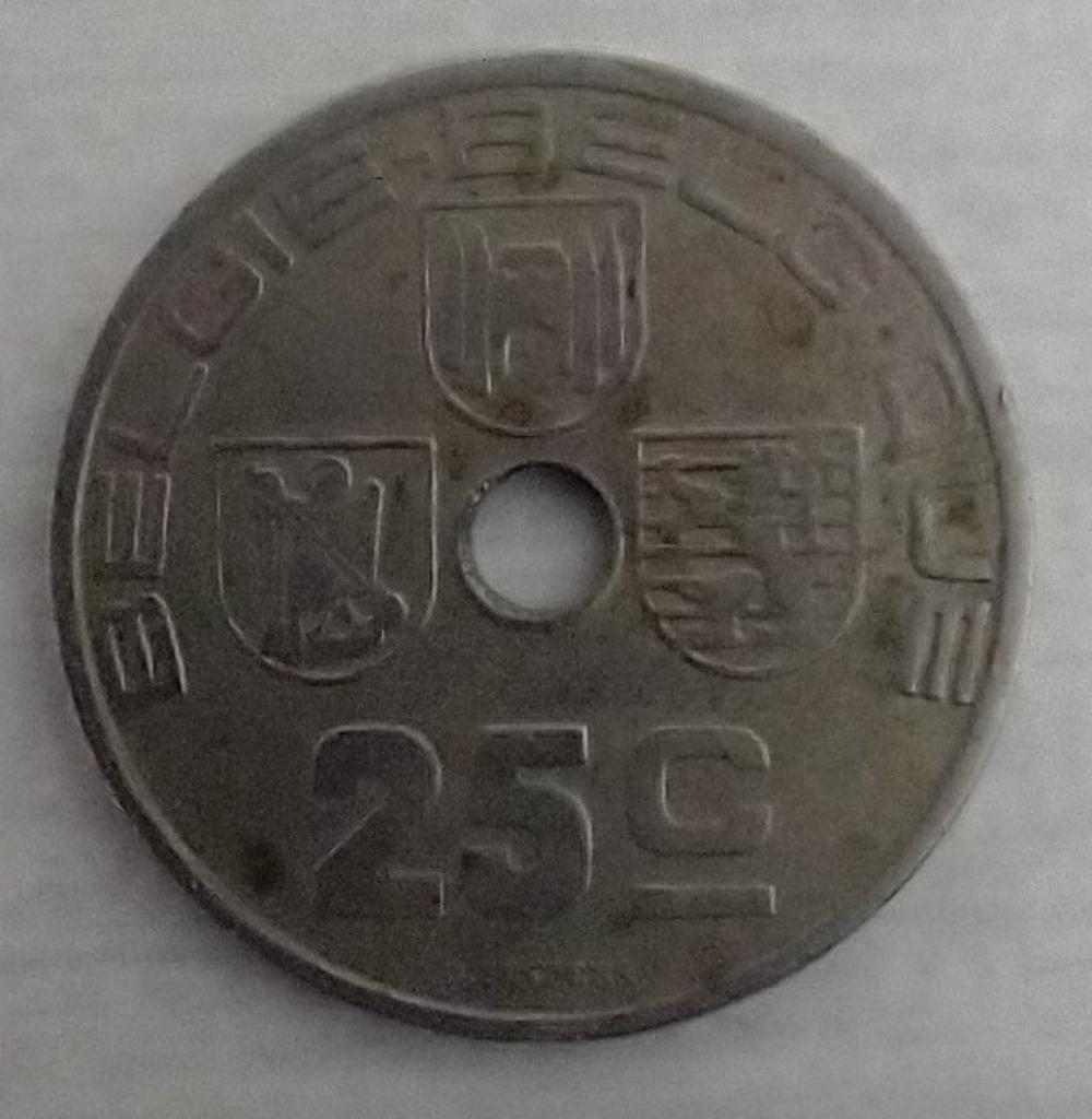 Ancienne pièce de 25 centimes, Timbres & Monnaies, Monnaies | Belgique, Enlèvement ou Envoi, Étain, Monnaie en vrac