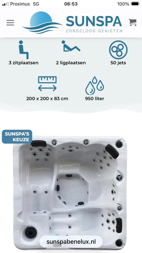 Jacuzzi 5 petsonen 2 ligplaatsen Nieuw, Ophalen, Nieuw, Filter
