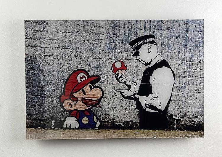 BANKSY: uniek werk. Hoogwaardige afwerking, Ophalen of Verzenden