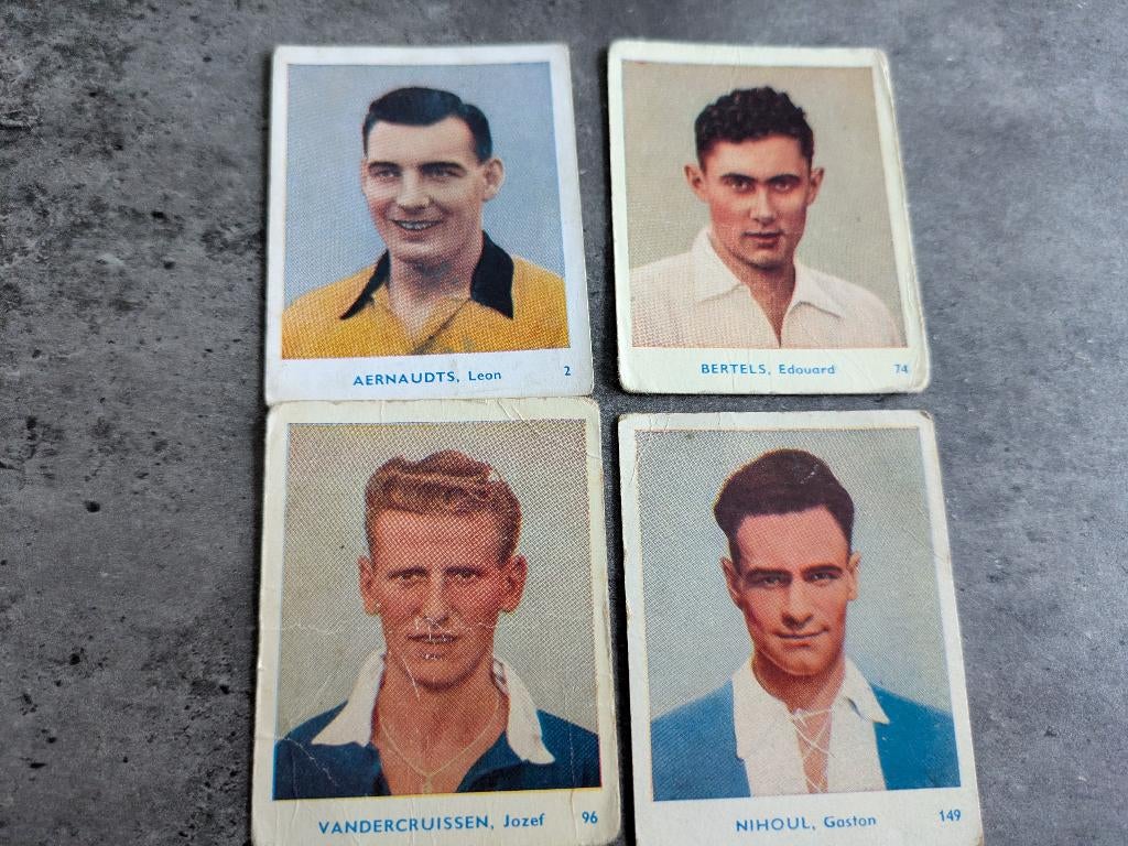Voetbal BELGIAN CHEWING GUM 1951/52 PRENTEN 4X, Ophalen of Verzenden