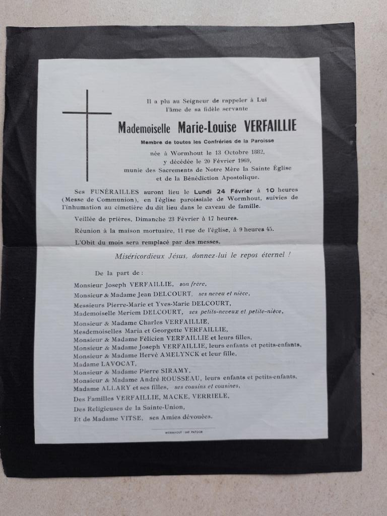 oud overlijdensbericht (1969), Verzamelen, Bidprentjes en Rouwkaarten, Verzenden