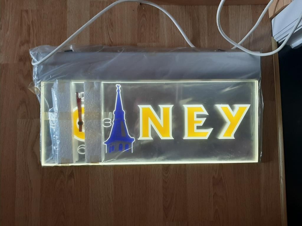 NEUVE ,grande enseigne lumineuse CINEY avec horloge quartz, Enlèvement ou Envoi, Comme neuf