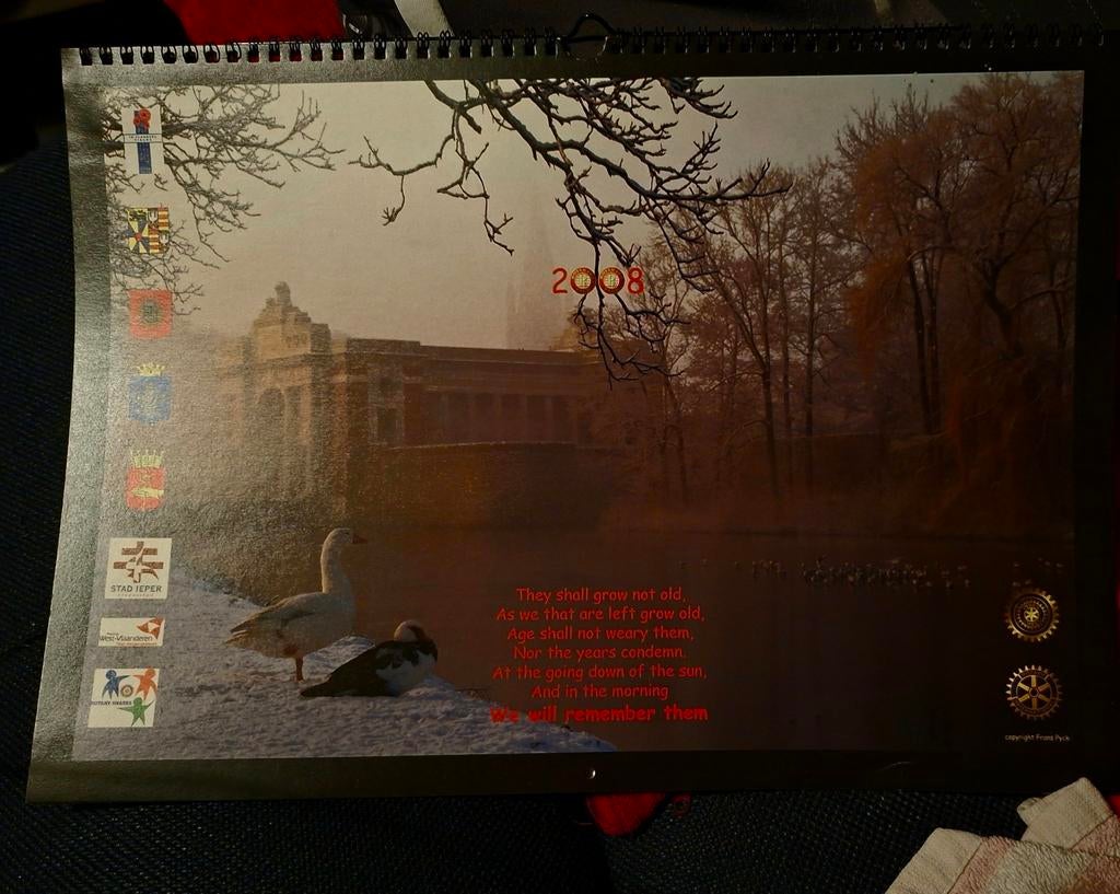 Kalender ieper 2008, foto's frans pyck., Ophalen of Verzenden, Zo goed als nieuw