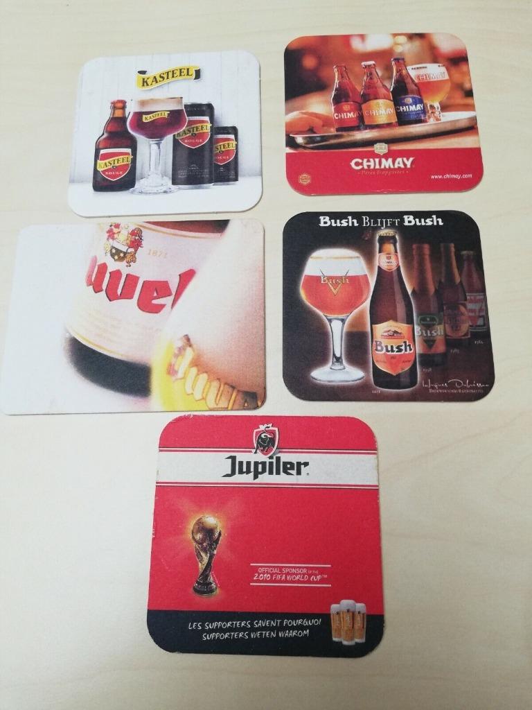 5 onderzetters, capsules bier, bier, viltje, bier, Jupiler,, Ophalen of Verzenden, Viltje(s), Duvel