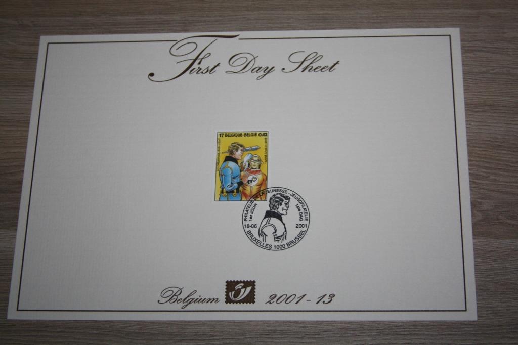 First Day Sheet , Eddy Paape , Luc Oriënt , 2001, Nieuw, Verzamelen, Ophalen of Verzenden, Overige figuren, Nieuw, Overige typen