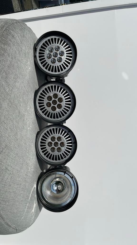 Railspotlights 3-fasig zwart, Huis en Inrichting, Lampen | Spots, Ophalen, Metaal of Aluminium, Zo goed als nieuw, Modern/ industrialistisch