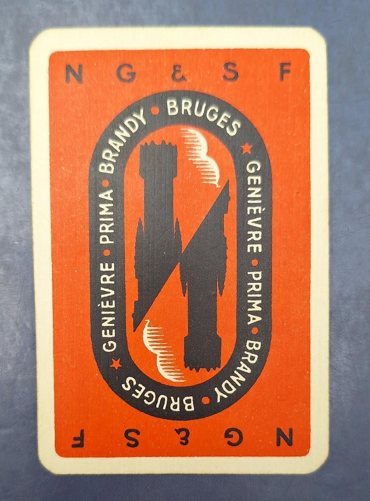 Carte à jouer Bruges — N G & S F Genievre, orange_71, Collections, Enlèvement ou Envoi, Utilisé, Carte(s) à jouer