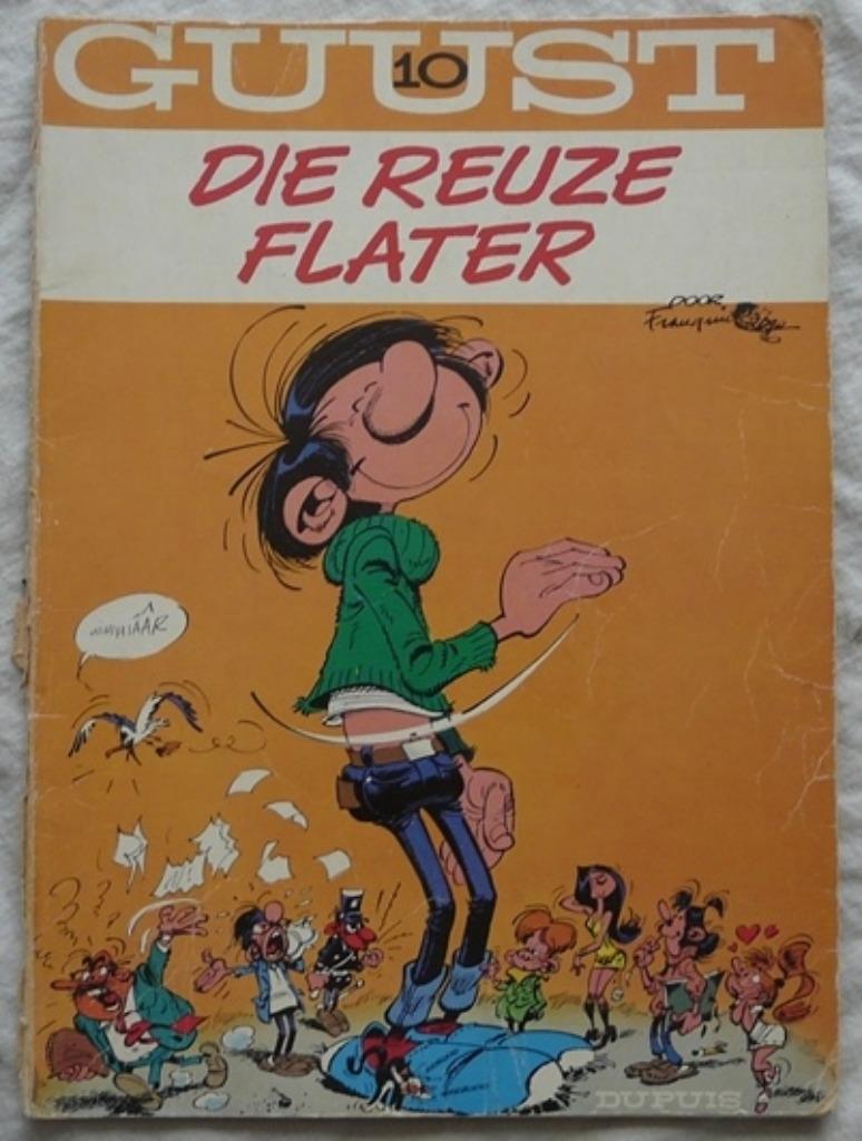 Strip Boek, GUUST, DIE REUZE FLATER, Nr.10, Dupuis, 1977.(1), Gelezen, Eén stripboek, Ophalen of Verzenden, André Franquin