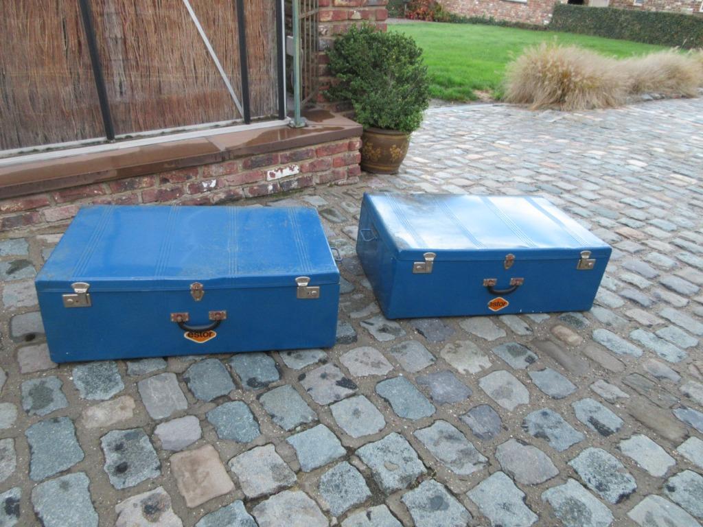 2 metalen koffers kist ESTOR in metaal vintage opbergkist, Ophalen, Metaal