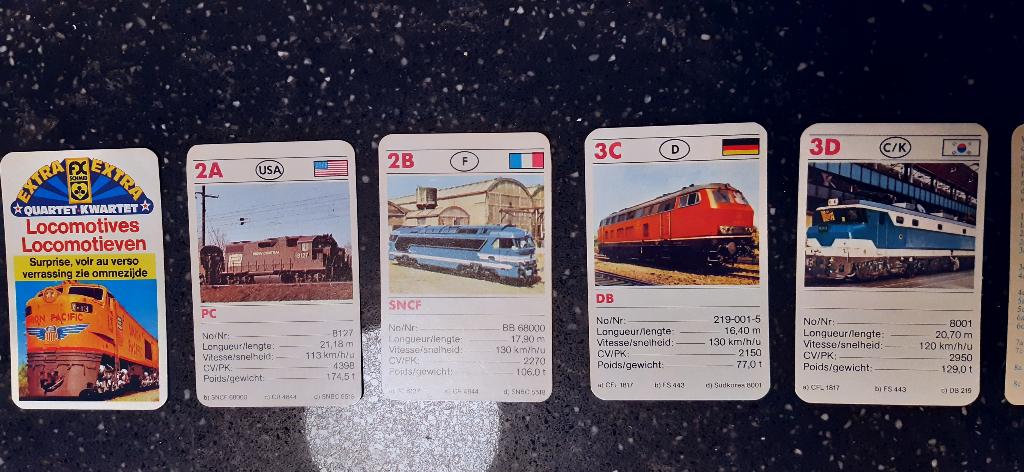 6x kaart trein locomotief - verzamel kwartet locomotieven, Ophalen of Verzenden, Nieuw, Trein, Kaart of Prent