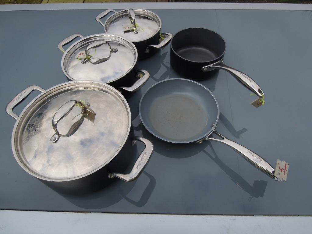 kookpotten en pannen GreenPan Belgium  5 stuks, Huis en Inrichting, Keuken | Potten en Pannen, Gebruikt, Overige typen, Ophalen of Verzenden