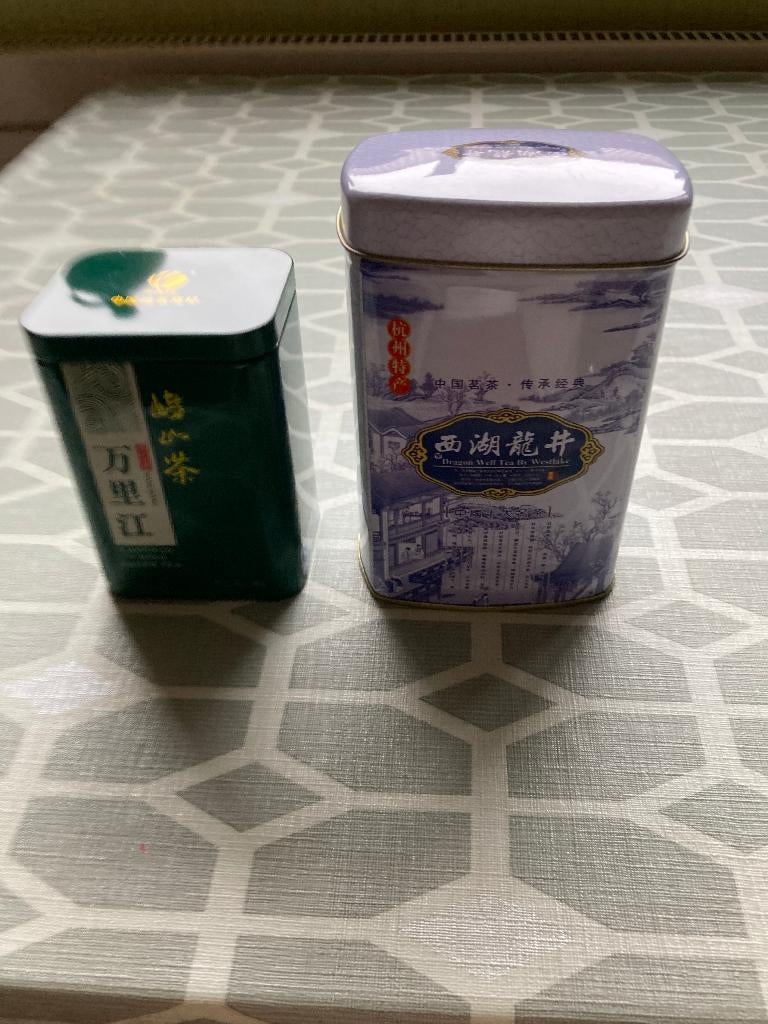 BLIKKEN : Chinese theedozen-Koffiedozen en Maïzenadoos, Verzamelen, Blikken, Ophalen of Verzenden, Douwe Egberts