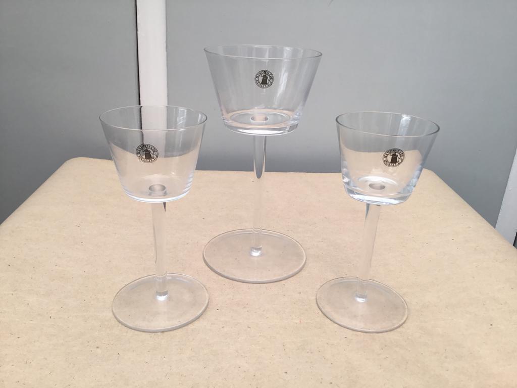 Set de 3 chandeliers en verre, Moins de 25 cm, Enlèvement ou Envoi, Comme neuf, Autres matériaux