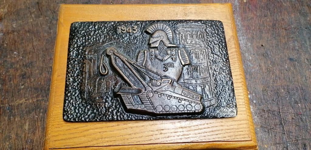Plaque Bronze 3ème Génie italie 1943 Klein WW2, Collections, Objets militaires | Seconde Guerre mondiale, Envoi