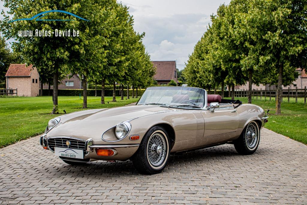 Jaguar E-Type V12 Serie 3 Cabrio Aut. / OLDTIMER / LEDER, Auto's, Automaat, Achterwielaandrijving, Beige, Leder