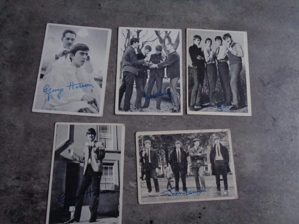 THE BEATLES PLAATJES PRENTEN 5X JAREN 60 CARDS , Verzenden