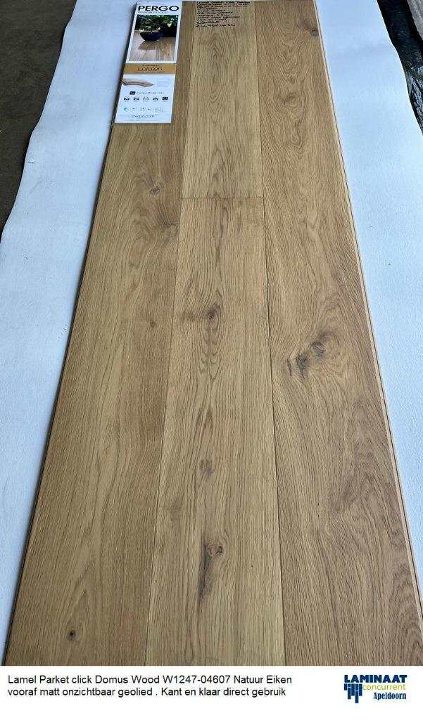 Meerdere lagen Lamel Parket Click Domus Wood vooraf geolied, Neuf, Enlèvement ou Envoi, Parquet, Brun