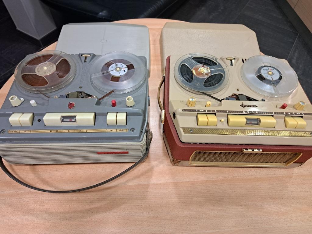 Twee vintage bandrecorders uit de jaren 50/60:, Ophalen, Bandrecorder, Met banden
