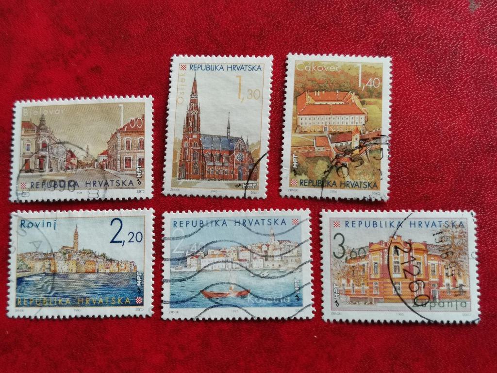 Kroatie 1995 - Kroatische steden, Postzegels en Munten, Ophalen of Verzenden, Joegoslavië, Gestempeld