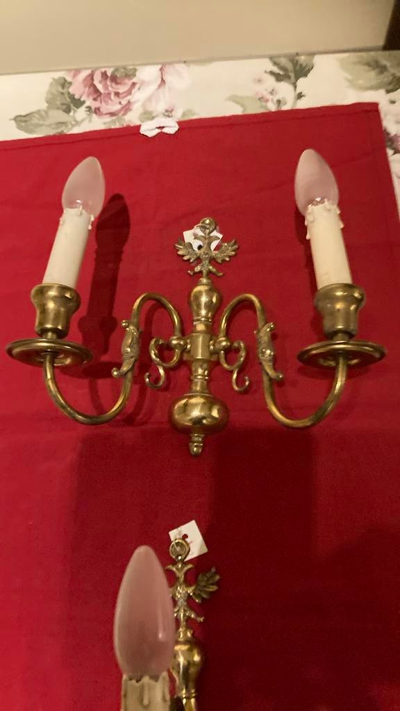 2 vlaamse muurhangers in kopper, Huis en Inrichting, Lampen | Kroonluchters, Ophalen, Zo goed als nieuw