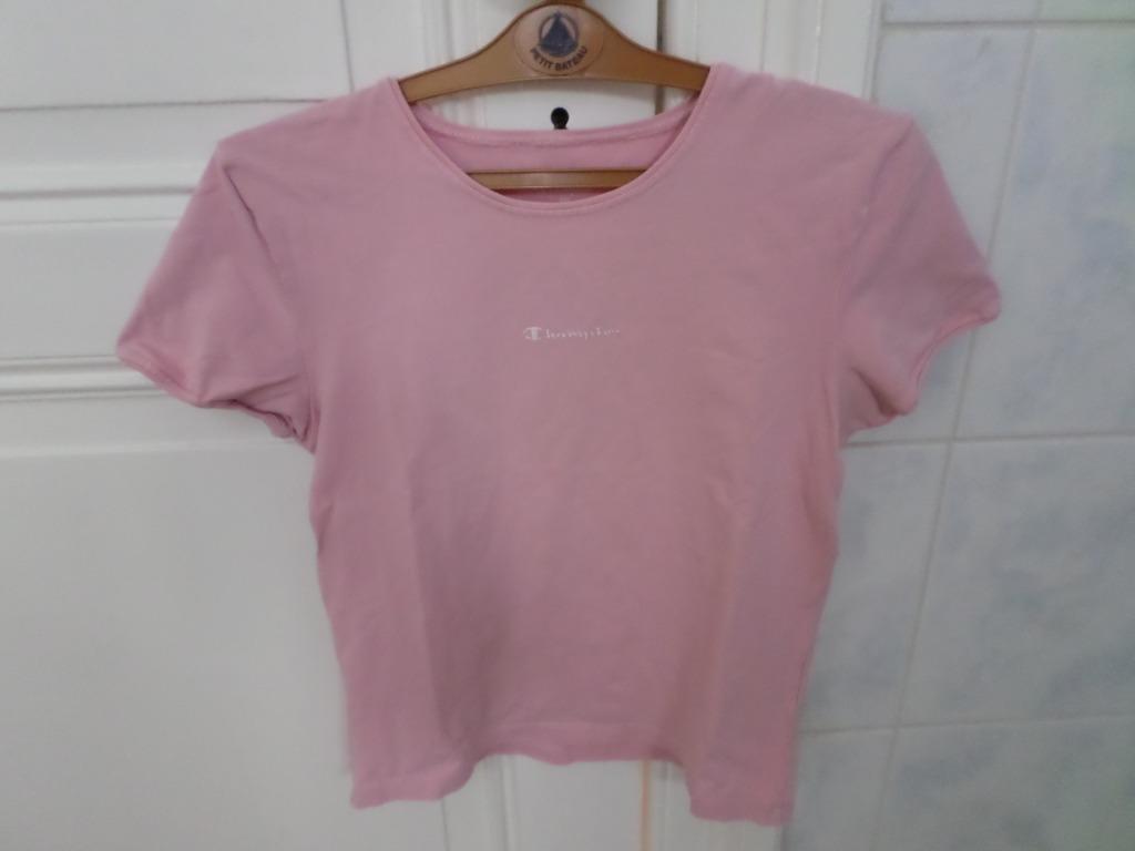 T-shirt sport Champion 12-13 ans fille rose pâle clair blanc, Enlèvement ou Envoi, Utilisé, Champion, Vêtements de sport ou Maillots de bain