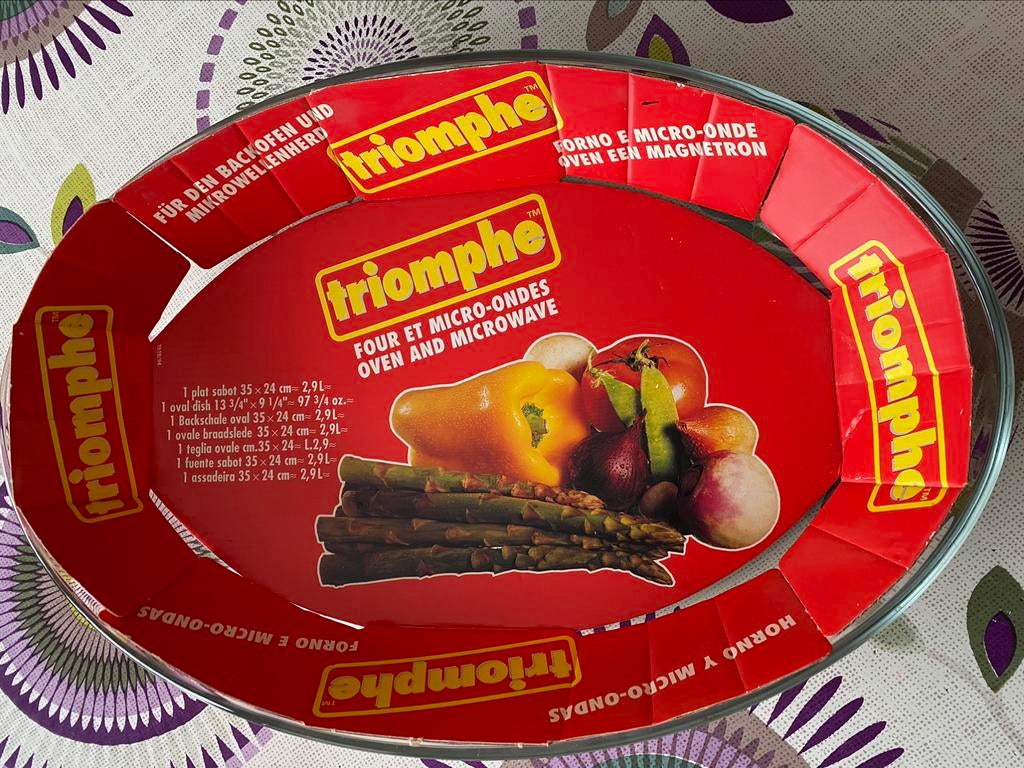 Ovale glazen ovenschaal Triomphe TM France, Huis en Inrichting, Keuken | Servies, Ophalen of Verzenden, Glas