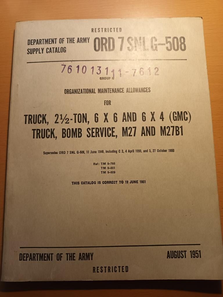 ORD 7 SNL G-508 GMC, Ophalen of Verzenden, Landmacht, Boek of Tijdschrift