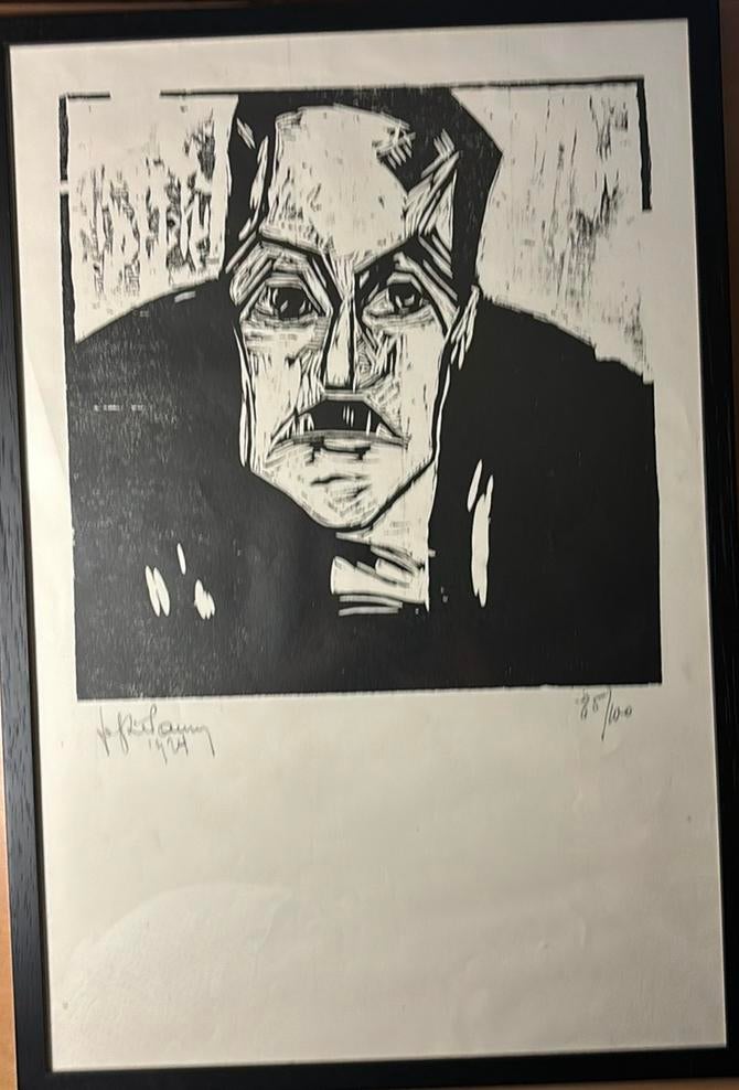 Gravure sur bois de Jef De Pauw - 1924, Antiquités & Art, Enlèvement ou Envoi