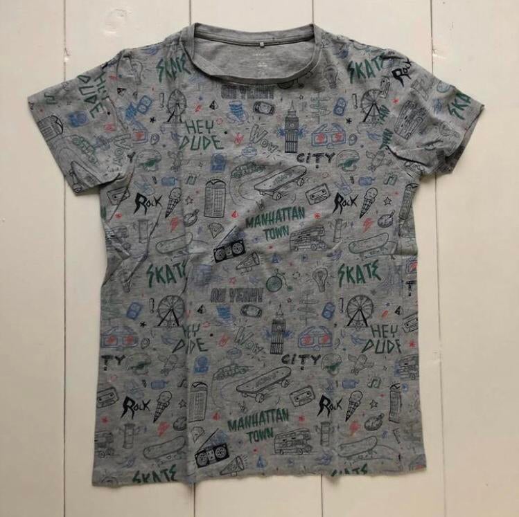 grijs t-shirt Name It 158 164, Kinderen en Baby's, Gebruikt, Ophalen of Verzenden, Shirt of Longsleeve, Name zit