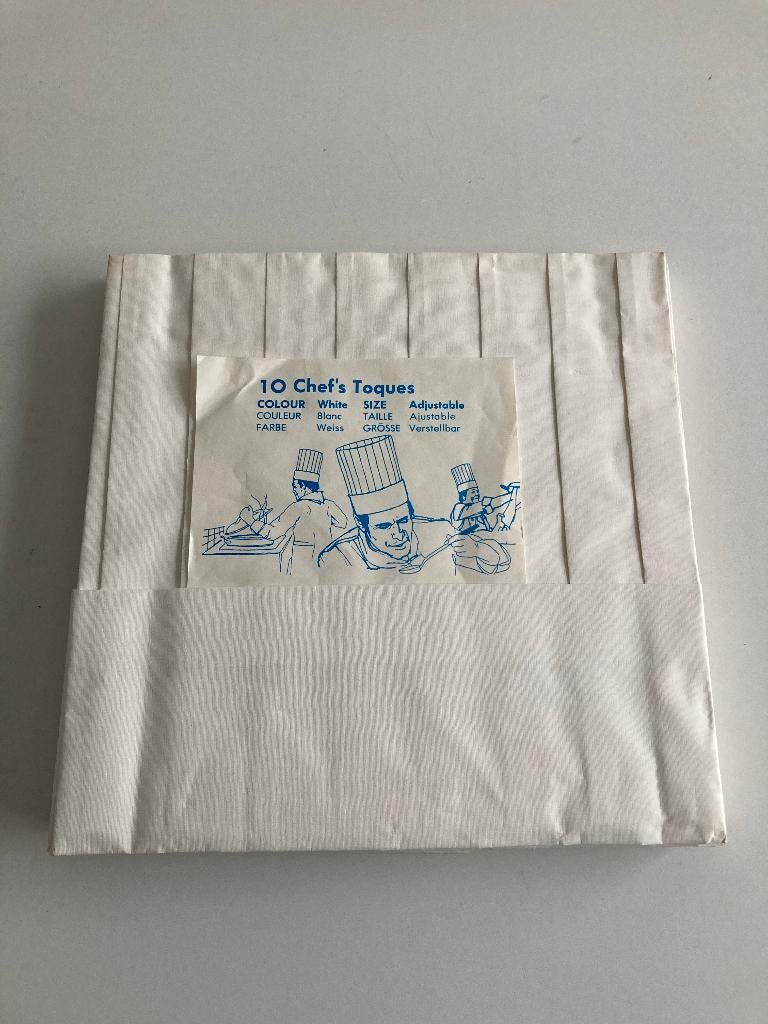 10 chapeaux de chef ajustables en papier (Pal Chef's Toques), Maison & Meubles, Cuisine | Linge de cuisine, Enlèvement ou Envoi