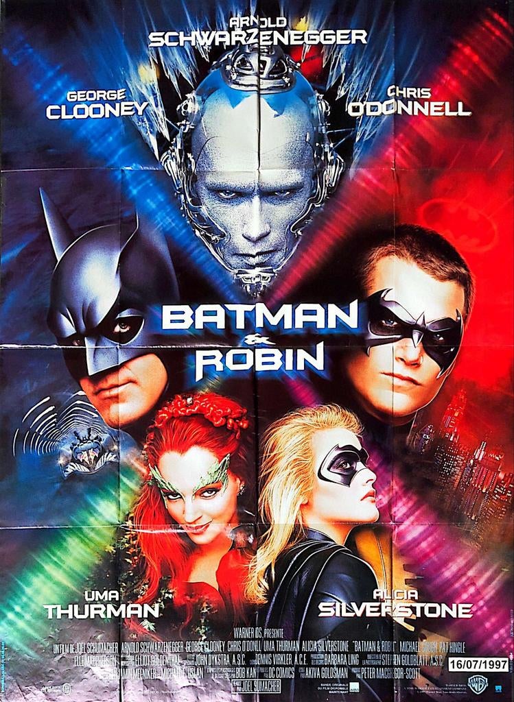 BATMAN & ROBIN Grote filmposter 16-07-1997, Verzamelen, Ophalen of Verzenden, Gebruikt, Film, Poster