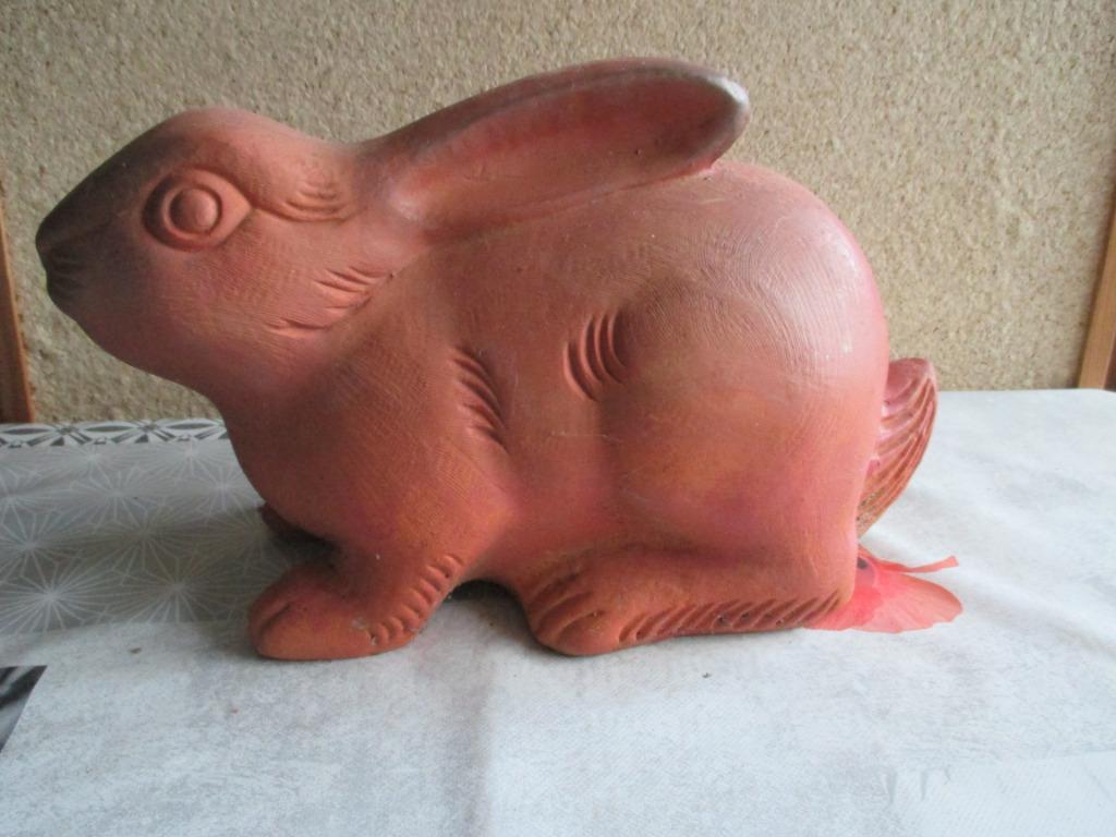 terracotta konijn, Tuin en Terras, Ophalen of Verzenden, Gebruikt, Steen, Dierenbeeld