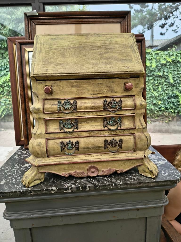 Miniatuur Houten Secretaire H 56cm - B 55cm - Diepte 34cm, Antiek en Kunst, Ophalen