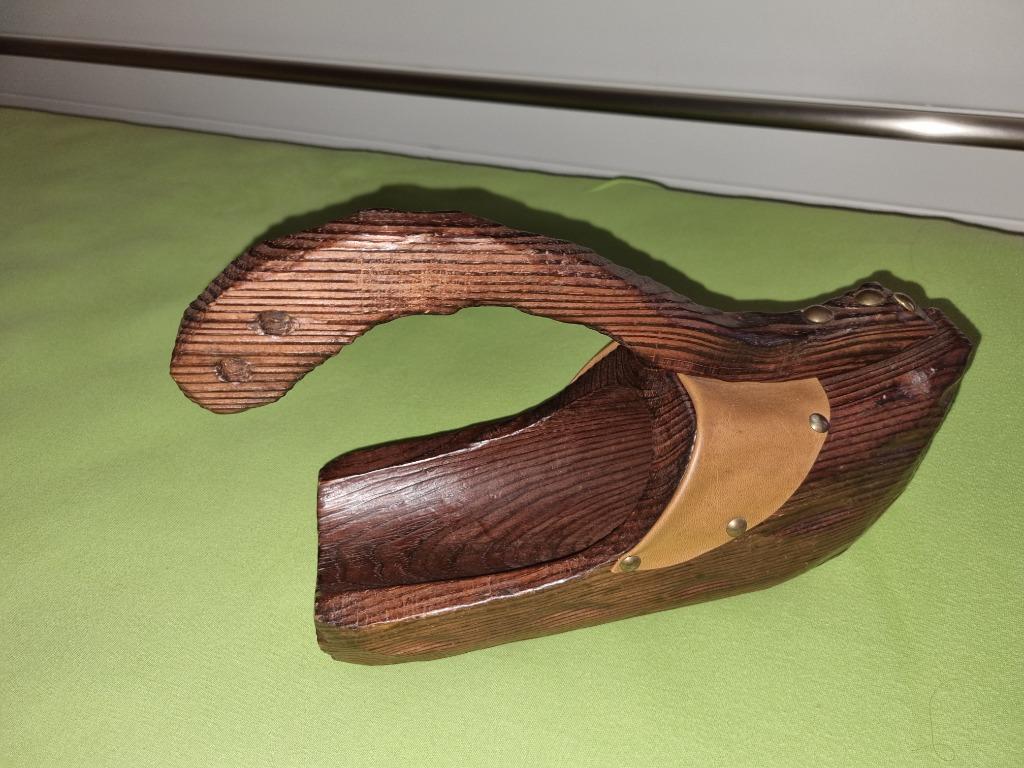 Sabot décoratif ancien vide-poche bois manche 30 x 20 cm, Enlèvement ou Envoi