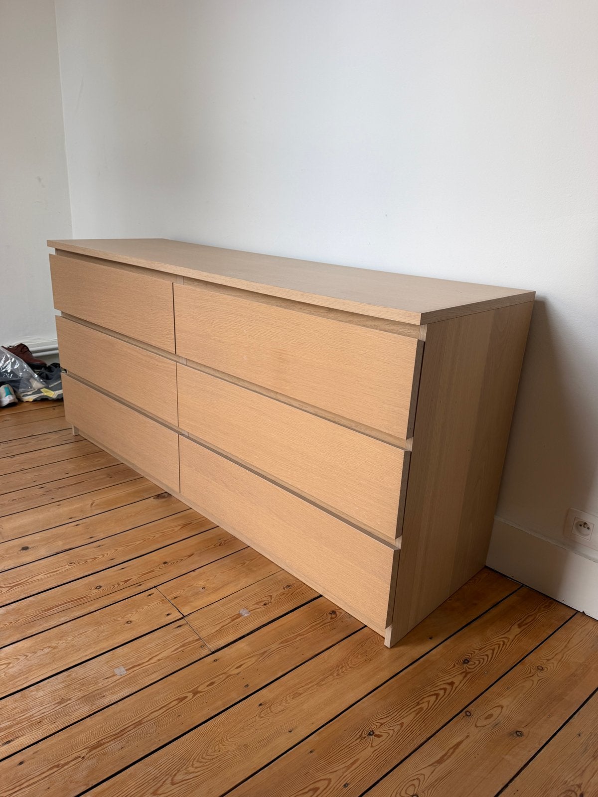 IKEA Malm Commode 6 tiroirs beige bois, 25 à 50 cm, 5 tiroirs ou plus, Utilisé, 50 à 100 cm