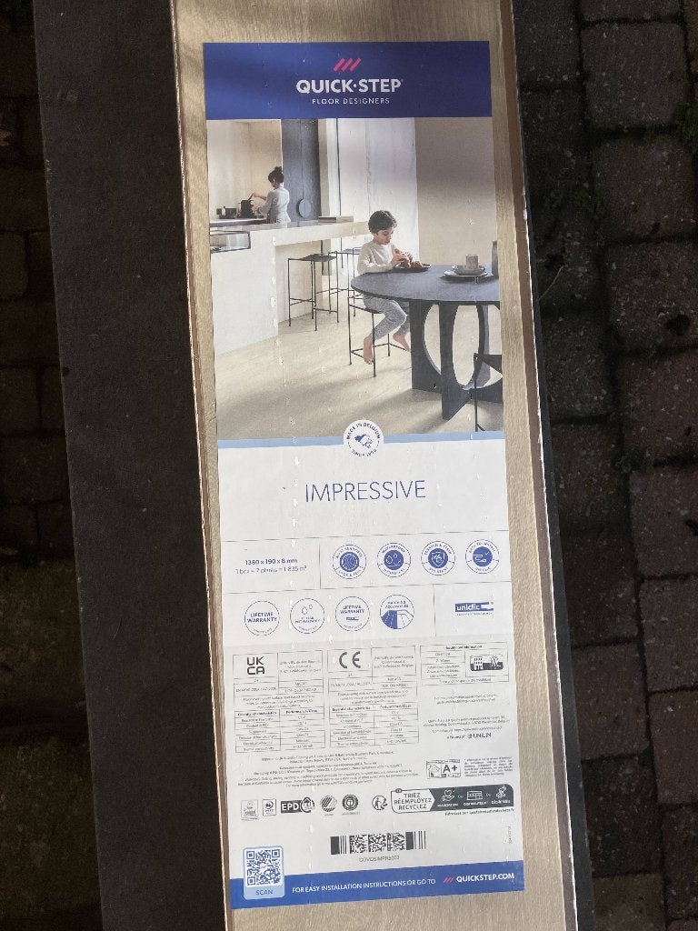Quickstep laminaat (Impressive, soft oak light brown), Ophalen, 50 tot 150 cm, Nieuw, Minder dan 5 m²
