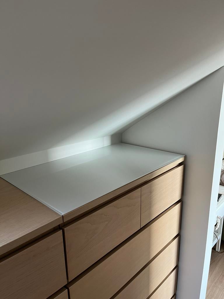 IKEA MALM glasplaat wit 48x40cm, Ophalen, Zo goed als nieuw, Glas