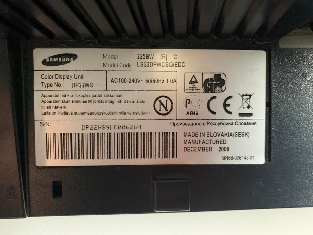 Samsung computerscherm, Enlèvement, Utilisé