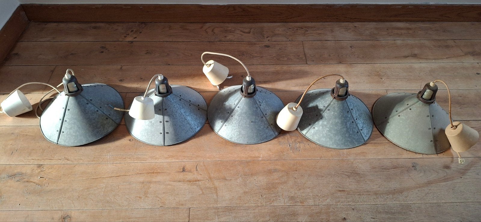 5 x vintage hanglamp, Ophalen, Gebruikt, Metaal, Vintage