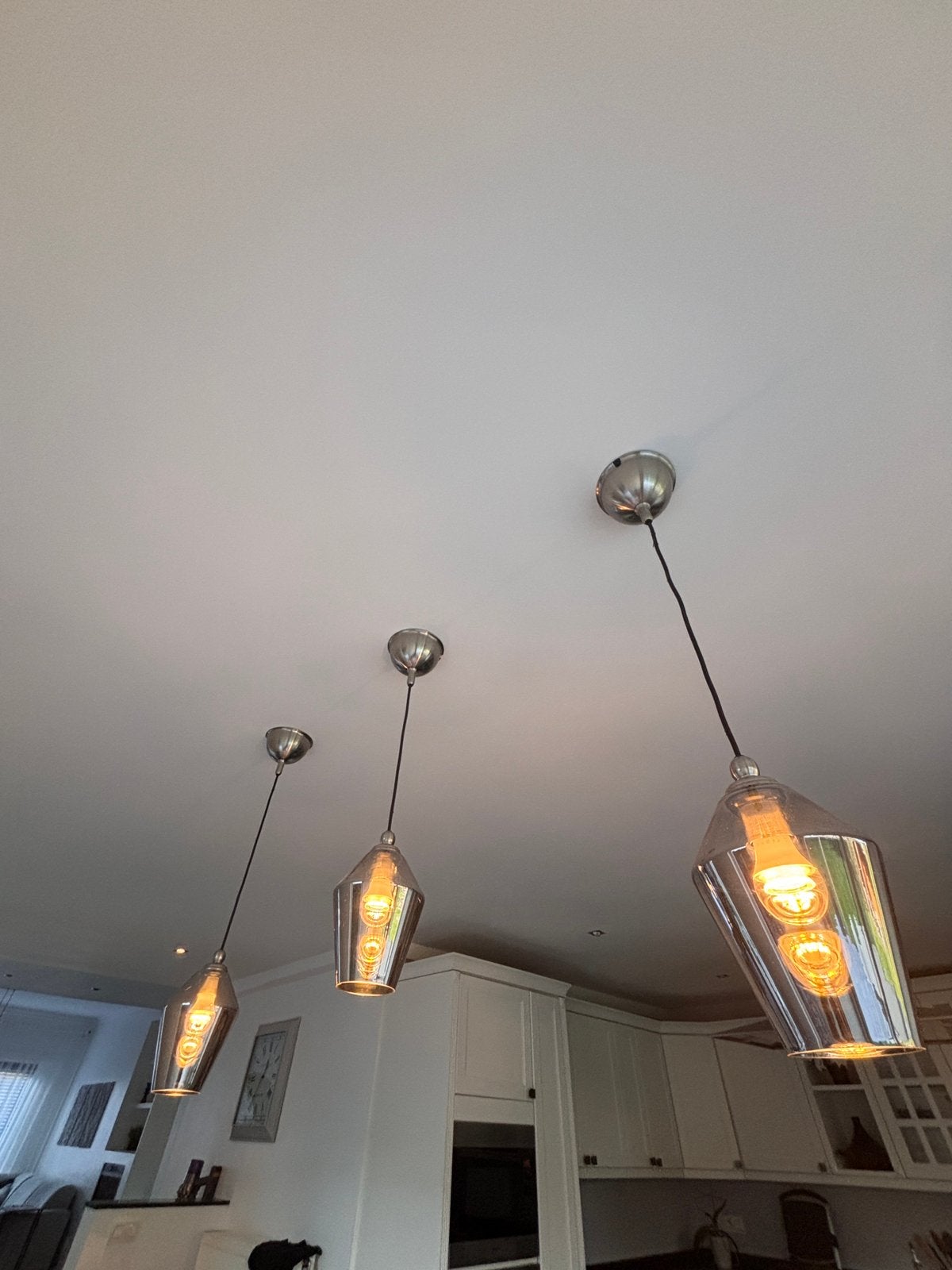 3 hanglampen in smoked glass, Enlèvement, Comme neuf, Verre