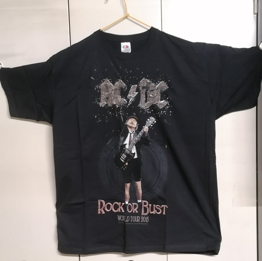 AC-DC wereldtournee 2015 Rock and bust T-shirt, Verzenden, Nieuw, Maat 52/54 (L), Zwart