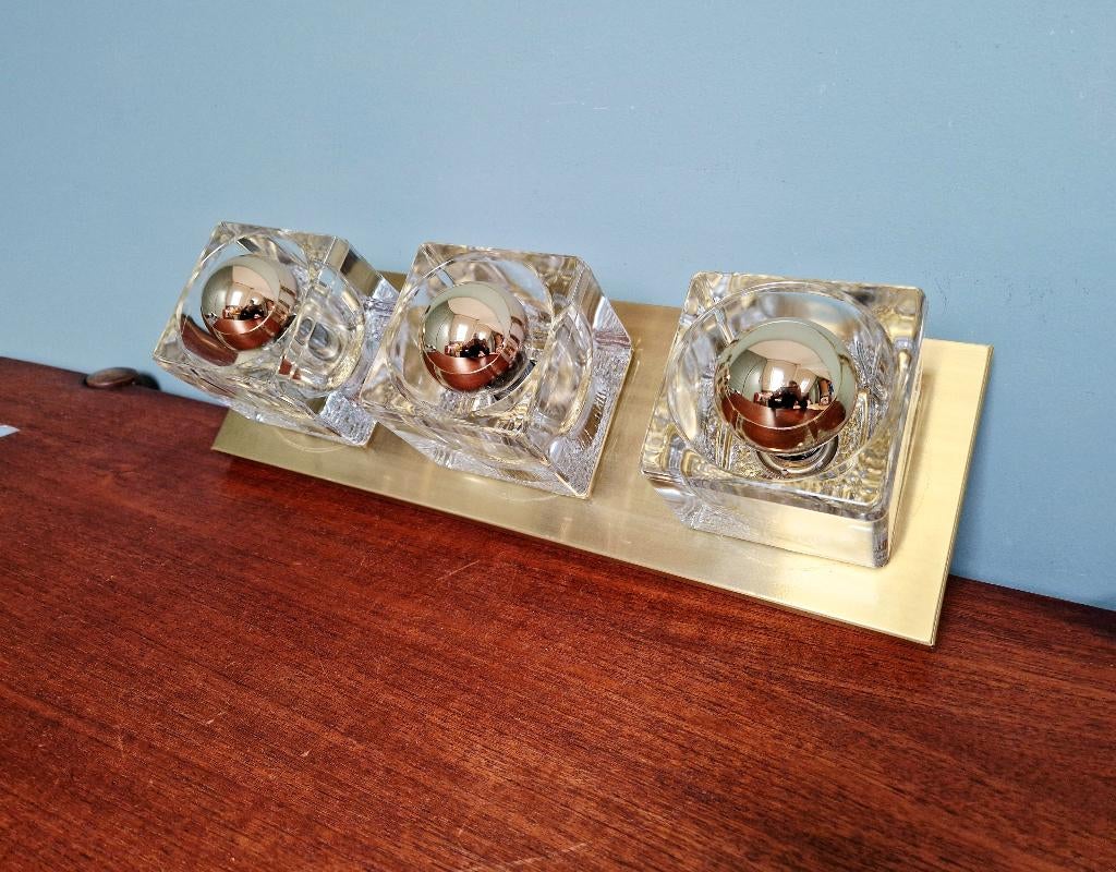 Peill & Putzler Ice Cube drievoudige wandlamp, 1970, Ophalen of Verzenden