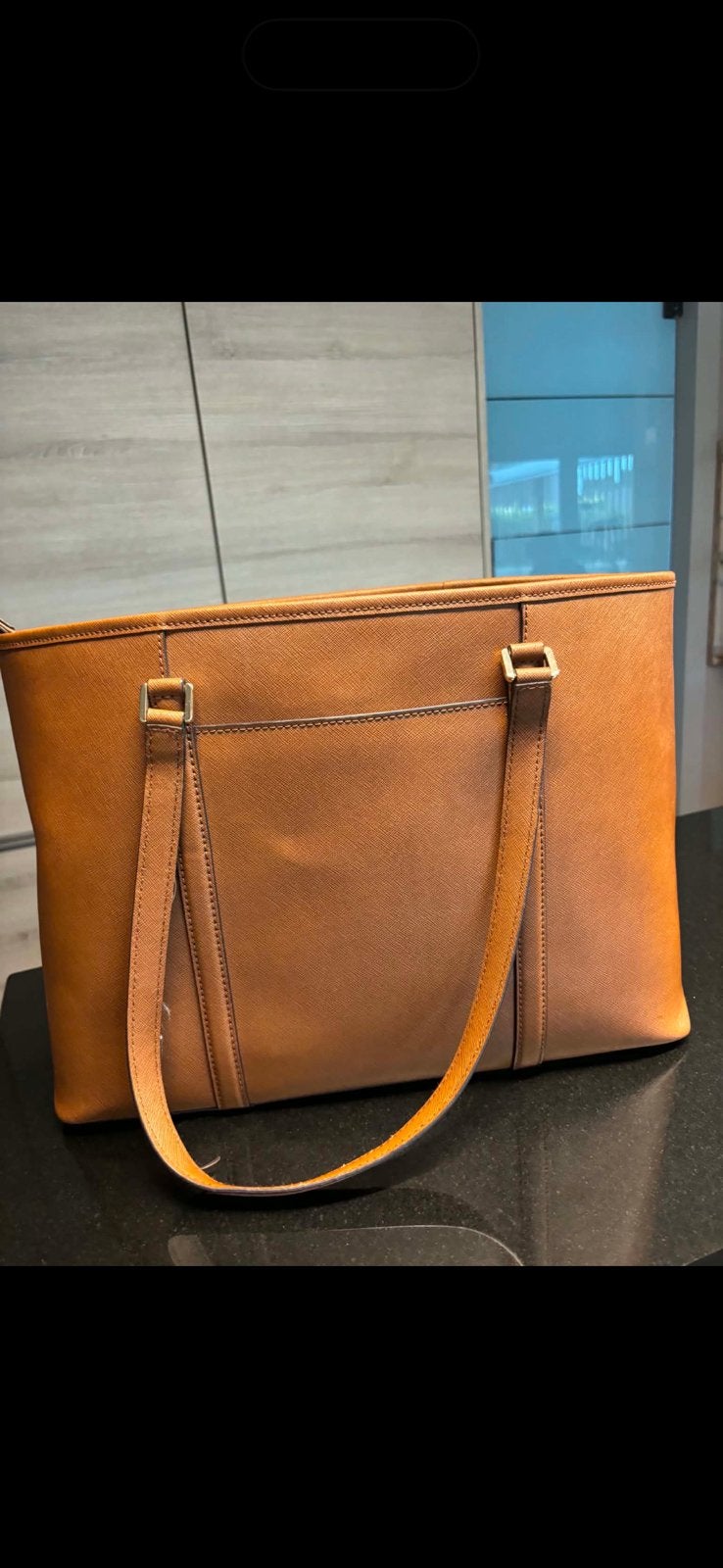 Michael Kors grote tote/shopper – cognac/bruin – leer, Ophalen of Verzenden, Zo goed als nieuw, Bruin, Shopper