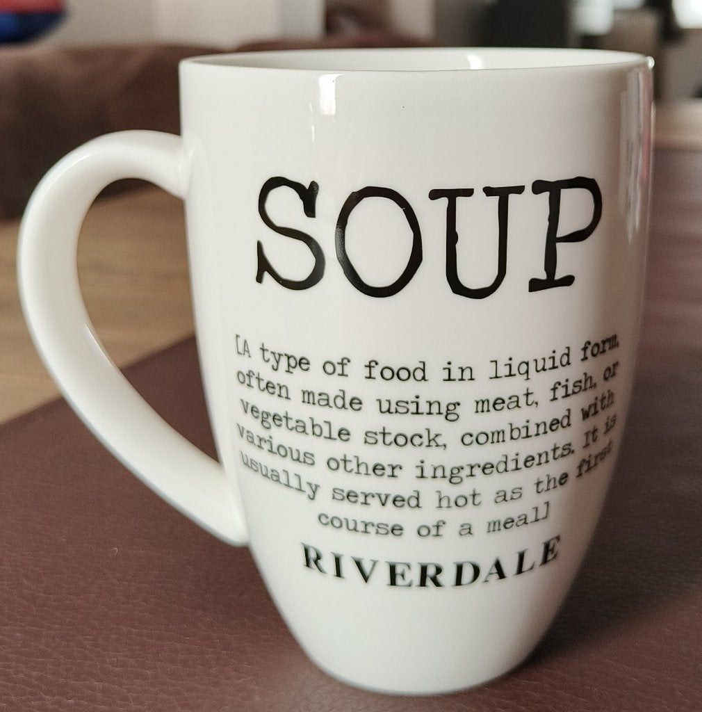 Riverdale Jumbo Mok Soep - Wit - 14 cm, Ophalen, Overige merken, Mok, Zo goed als nieuw