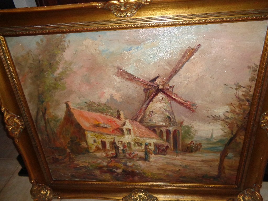 Grande J.v.d. Veegaete (1886) - Signé et daté - Voir ARTO..., Enlèvement, Daté, Toile