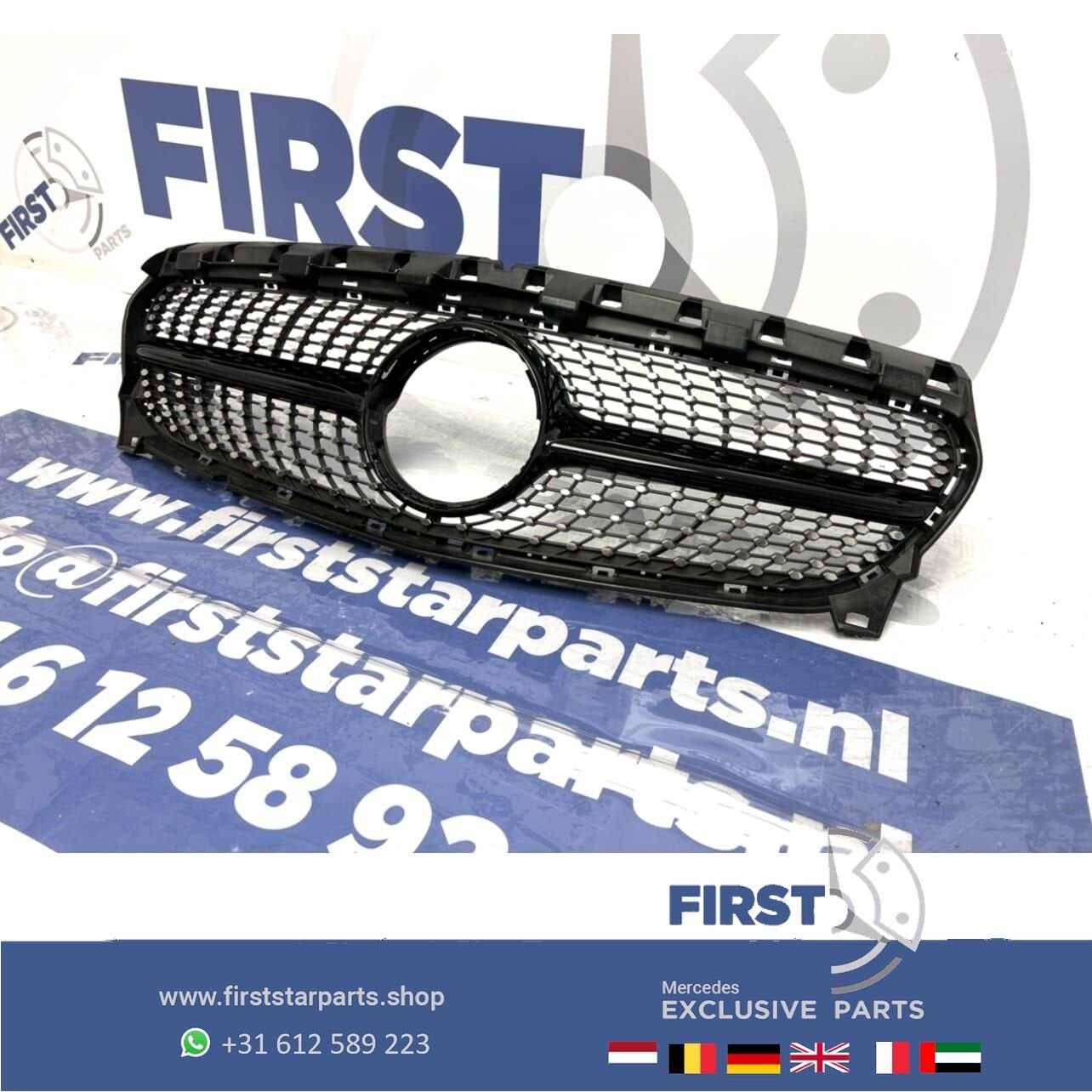 W117 CLA AMG Diamond gril origineel Mercedes 2013-2019 zwart, Auto-onderdelen, Gebruikt, -, Ophalen of Verzenden, -