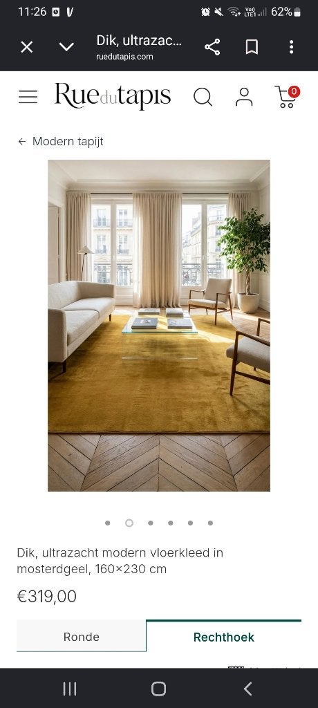 Tapijt, Huis en Inrichting, Stoffering | Tapijten en Vloerkleden, Ophalen, Geel, 150 tot 200 cm, Modern