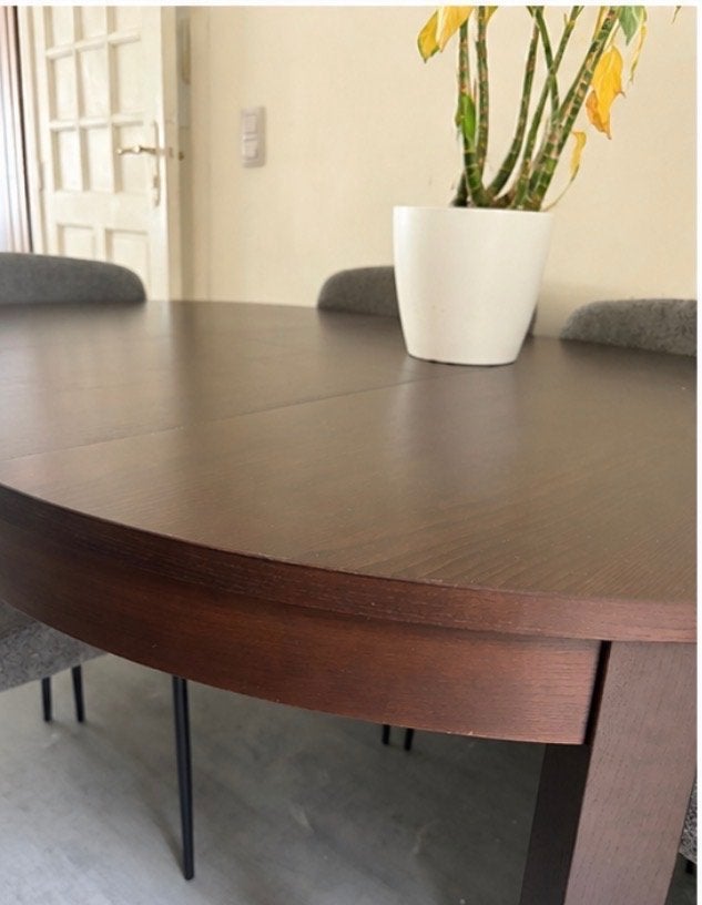 Tafel en stoelen, Maison & Meubles, Tables | Tables à manger, Comme neuf, 100 à 150 cm, 150 à 200 cm, Cinq personnes ou plus, Ovale