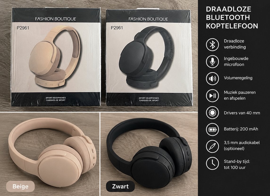 Draadloze Bluetooth koptelefoon – Nieuw in verpakking, Audio, Tv en Foto, Overige merken, Bluetooth, Overige typen, Ophalen of Verzenden