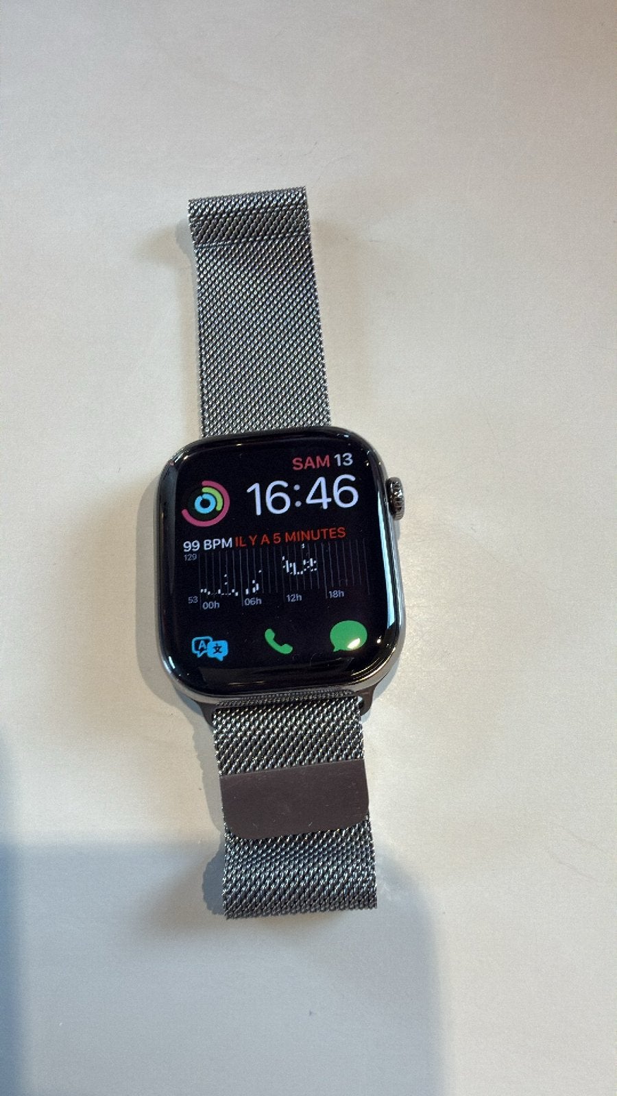 Échange Apple Watch série 11 titanium Silver 46 mm milanais, Ophalen, Zo goed als nieuw